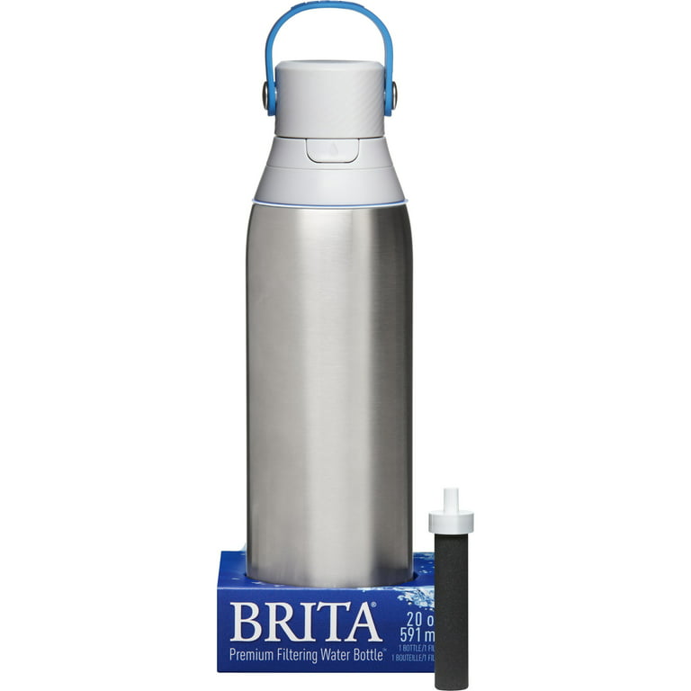  Brita Insulated Filtered Water Bottle with Straw, Reusable,  Stainless Steel Metal, 20 Ounce: Home & Kitchen