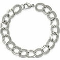 thumbnail image 5 of Stainless Steel Polished And Textured 8 Inch Link Bracelet (8 X 11.44) Made In China -Jewelry By Sweet Pea, 5 of 9
