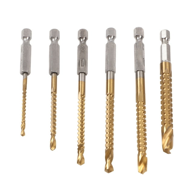 Juego De Brocas Dentadas, Vástago Hexagonal, 6 Piezas, Diseño De Giro Más Suave, Kit De Brocas Dentadas, aleación Para Procesamiento De Muebles