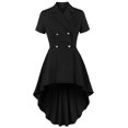 thumbnail image 3 of Womens Retro V-Neck Irregular Dress, 3 of 9