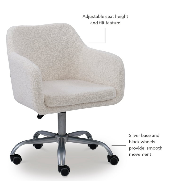 Linon Rylen Mid Back Task Chair with Adjustable Height and Swivel