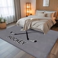 thumbnail image 4 of 5x7 Area Rugs, Gray Hockey Non-Skid Rubber Backing Large Rectangle Rugs - Living Room Bedroom Home Office, Modern Art Vintage Hockey Ball Sports Indoor Floor Mat Carpets Washable Rug, 4 of 9