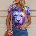 thumbnail image 4 of Rateoe Cool Lion Head Printed Women Rash Guard Short Sleeve,Tummy control Swimsuit Surfing Swimsuit Bathing Suit Short-sleeved Onesie UPF 50+, 4 of 6