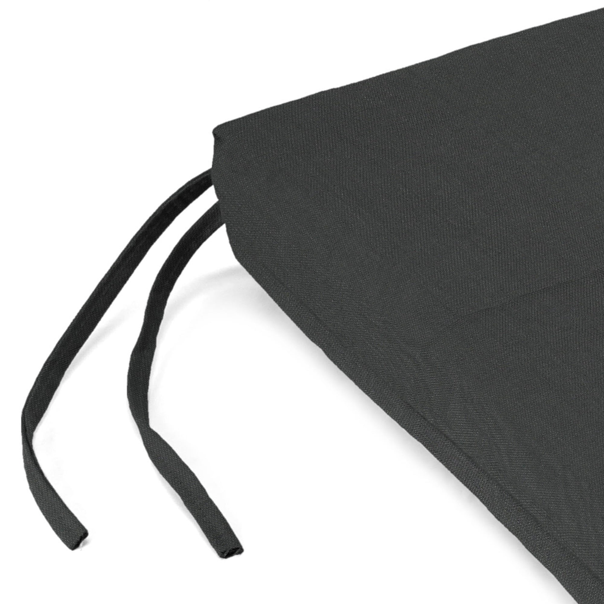 Jordan Manufacturing 17" x 19" Canvas Charcoal Solid Rectangular Outdoor Chair Pad Seat Cushion with Ties (2 Pack)