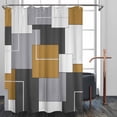 thumbnail image 5 of Geometric Shower Curtain Geometric Waterproof Shower Curtain Set Minimalism Shower Curtain Liner with 12 Hooks Machine Washable Modern Decorative Polyester Cloth Shower Curtains for Bathroom, 5 of 5