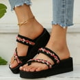 thumbnail image 2 of DAFEI Casual Slope Heel Thick Bottom Slippers Open Toe Fashion Flip Flops Flower Decoration Beach Slippers, 2 of 8