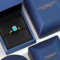 thumbnail image 5 of Gem Stone King 18K Yellow Gold Plated Silver Green Turquoise and Black Onyx Engagement Ring for Women | 1.94 Cttw | Oval 9X7MM | Gemstone Birthstone | Size 5, 5 of 6