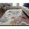 thumbnail image 4 of Feizy Dafney Transitional Floral & Botanical, Blue/Pink/Gray, 1'6" x 1'6" Swatch Sheen Fade Resistant Easy Care Casual Watercolor Design Carpet for Living Dining Bed Room, 4 of 8