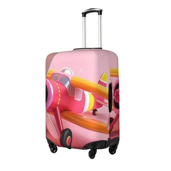 Hirioo Colorful Cartoon Biplane for Elasticity Suitcase Cover (No luggage Included) Durable Luggage Protector Fits 18-32 Inch Luggage-Small