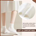 thumbnail image 2 of NANAhuang White Socks for Women Crew Soft Cotton Thin Casual Calf Socks 6 Pairs, 2 of 6
