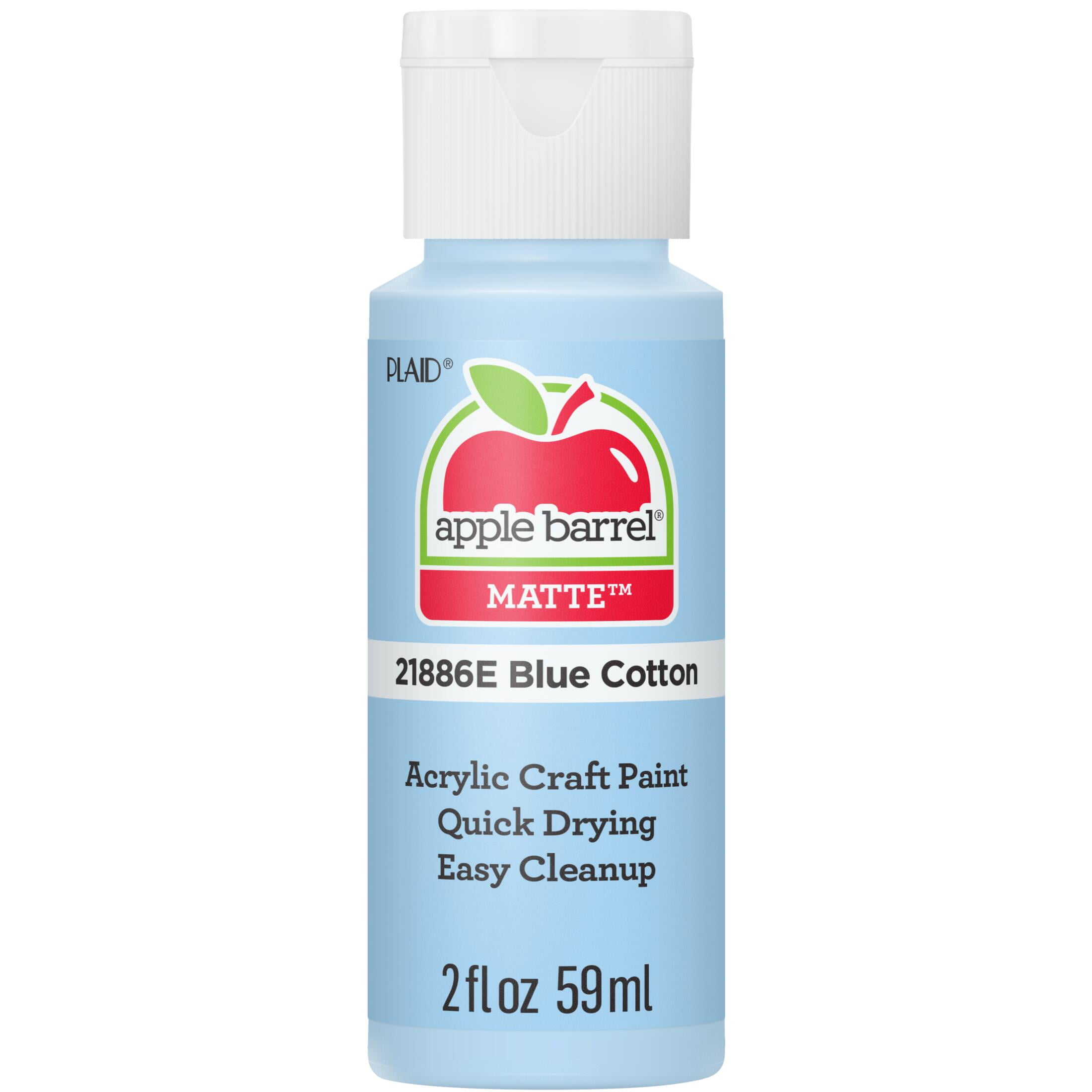 (6 pack) Apple Barrel Acrylic Craft Paint, Matte Finish, Blue Cotton, 2 fl oz