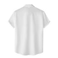 thumbnail image 4 of Turilly Mens Shirts Men Casual Solid Turndown Short Sleeve Button Closure Shirt Hawaii Blouse, 4 of 6