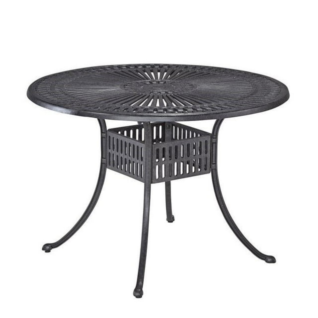 Home Styles Largo 42" Round Patio Dining Table in Charcoal