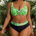thumbnail image 2 of Plus Size Swimsuit for Women with Adjustable Side Ties, Ruching and Wide Straps, Two-Piece Bikini Set in Flattering Prints, 2 of 9