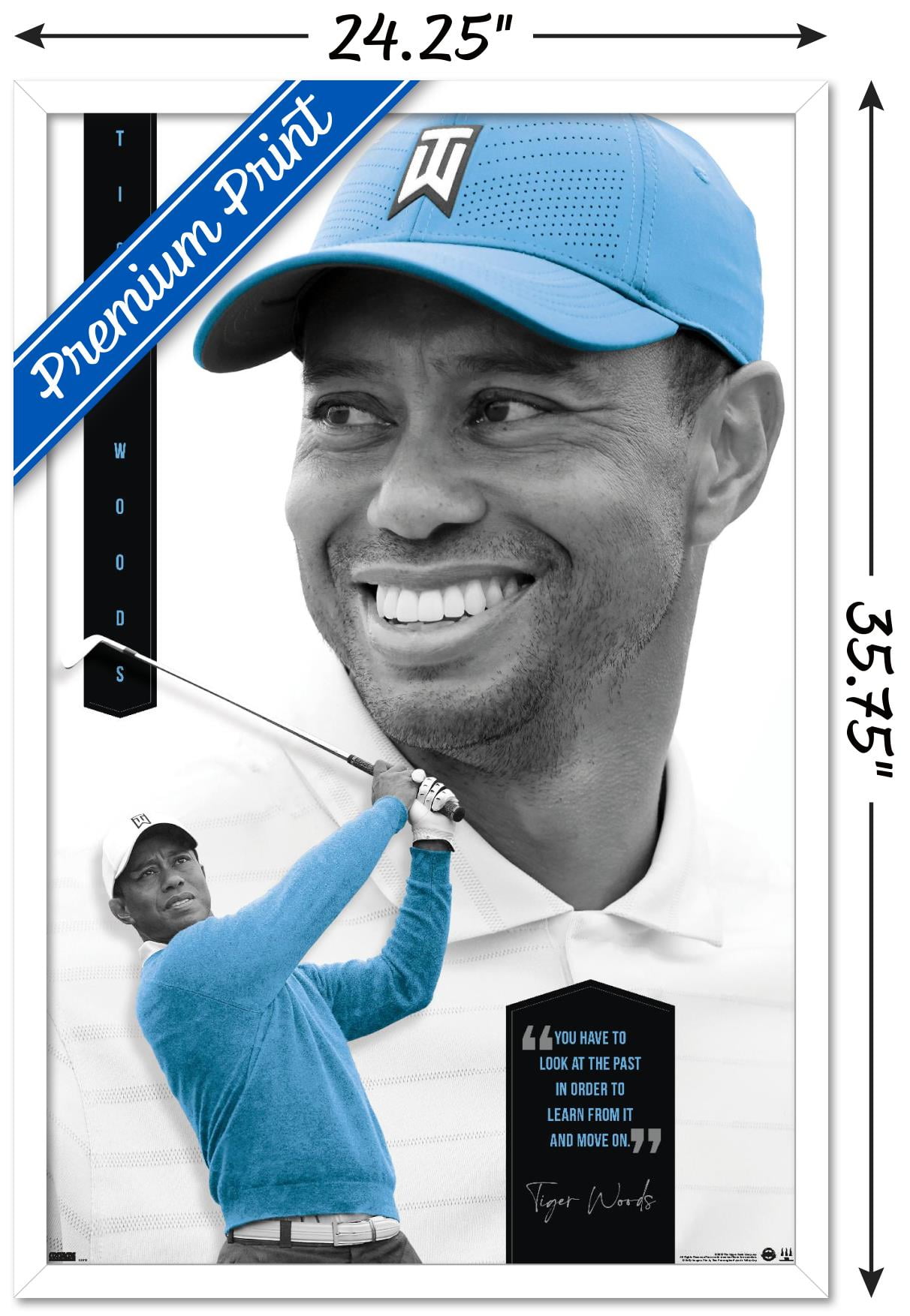 Tiger Woods - Learn From It Wall Poster, 22.375" x 34" Framed