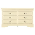 thumbnail image 3 of Glory Furniture Louis Phillipe 6 Drawer Dresser in Beige, 3 of 5