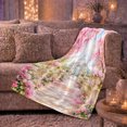 thumbnail image 6 of Romantic Garden Greenhouse Landscape Impressionist, Cozy Friendship Quote Scene, Warm Flannel Blanket for Living Room and Reading Nook, Art Lovers Friendship Gift, Artistic Home Decor, 6 of 9