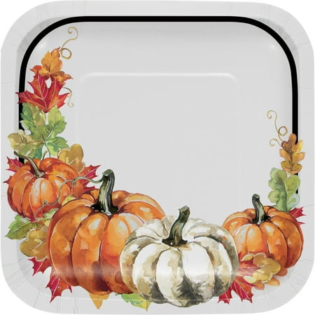 Way to Celebrate Fall Pumpkins Thanksgiving Dessert Plates, 10 ct