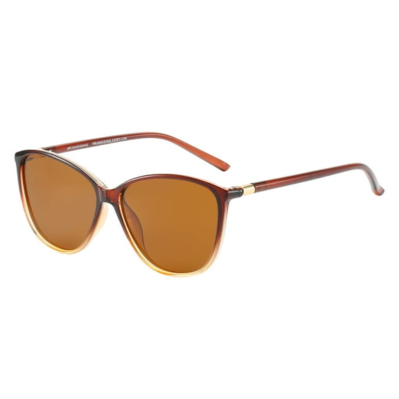 Piranha Eyewear Chic II Cat Eye Sunglasses for Women with Brown Polarized Lens