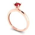 thumbnail image 2 of 0.5 ct Round Cut Simulated Ruby Solitaire 14K Rose Gold Womens Engagement Ring, 2 of 5
