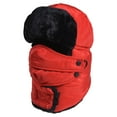 thumbnail image 1 of Gorro de esquí de invierno sencillo y elegante con orejeras de invierno y parabrisas de esquíRojoM, 1 of 1