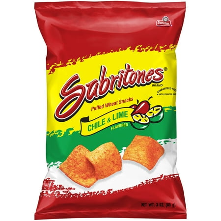 Sabritones, Chile & Lime Flavored Puffed Wheat Snacks, 3 oz Bag
