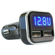 4.8A 24W Dual USB Car Charger Volt Meter Car Battery Monitor with LED Voltage & Amps Display, Cigarette Lighter Adapter, USB Cigarette Lighter Adapter, Compatible for iPhone 15/15 Pro Max