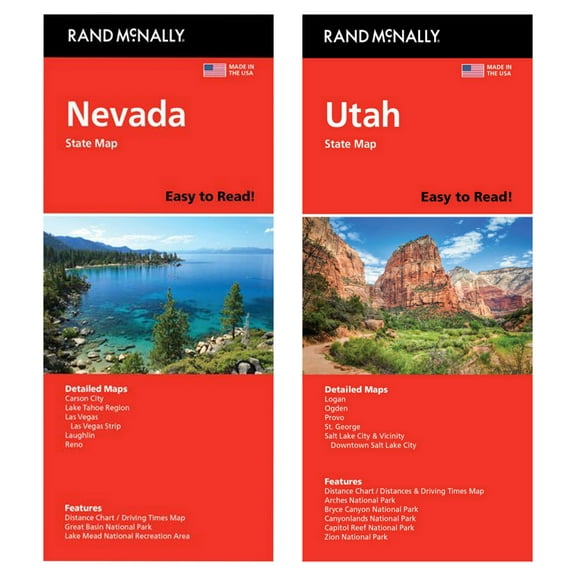 Rand McNally State Maps: Nevada and Utah (2 Maps)