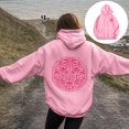 thumbnail image 2 of Xudanell Teen Girls Hoodie Coconut Tree Print Sweatshirt for Women Comfortable Loose Fit Light Sweaters for Women Pink L, 2 of 7
