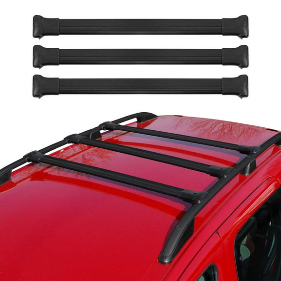 2015-2026 Ford Transit Roof Rack Cross Bars 3Pcs Black