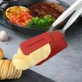 thumbnail image 6 of Steak Fry Fish Cooking Tongs, Silicone Head Stainless Steel Tossers, Non-slip Grip for Grilling, Flipping, and Serving, Red, by FAJHHA, 6 of 7