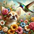thumbnail image 1 of (V7209) Resina Diamante Serie Animal Cachorro Colibrí Diamante 40*40CM, 1 of 9