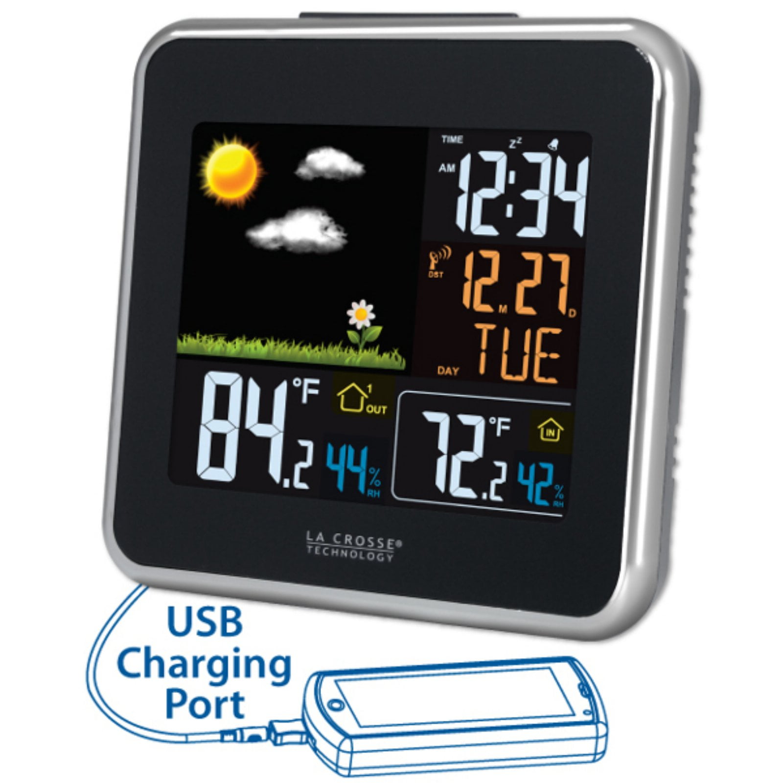 La Crosse Technology Wireless Atomic Color Weather Station with USB Charging by La Crosse Technology