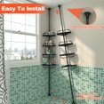 thumbnail image 7 of Yeyebest Corner Shower  Tension Pole, Non-dirlled Metal Shower Pole with 4 Plastic Baskets, Black, 39"-125", 7 of 7