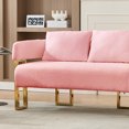 thumbnail image 4 of 51" Small Sofa Couch Comfy Modern Teddy Upholstered 2-Seater Love Seats for Apartment,Bedroom,Office,Pink, 4 of 8