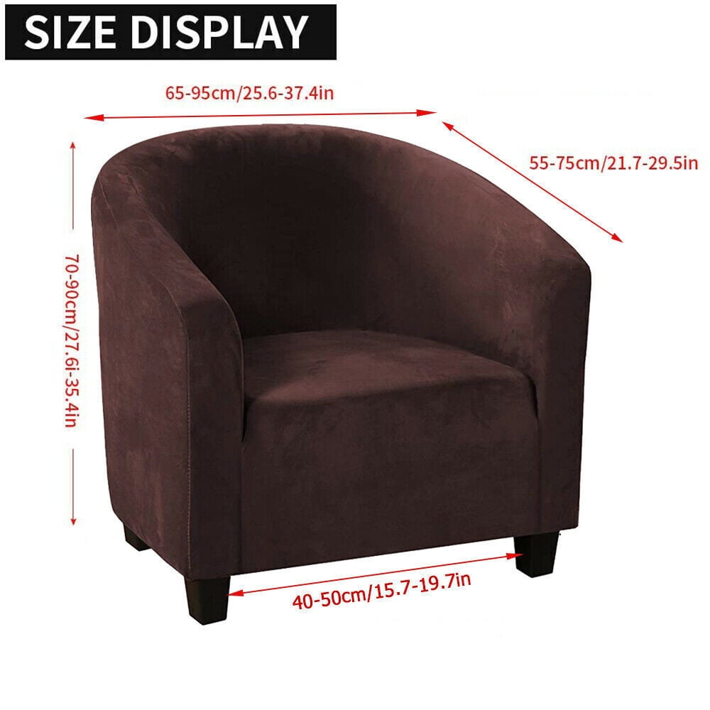 TOPCHANCES Tub Chair Covers for Armchairs, Tub Sofa Slipcover, Polyester Club Chair Slipcover, Stretch Armchair Slipcover for Dining Living Room Office Reception, Brown, 2 Pack
