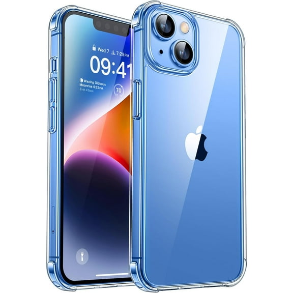 Transparent Case for Apple iPhone 14 Clear Case, [Yellow Resistant] Hard Back Cover Soft Silicone, Shockproof Slim Case for Apple iPhone 14