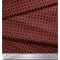 thumbnail image 2 of Soimoi Red Poly Georgette Fabric Flower Geometric Printed Fabric 1 Yard 42 Inch Wide, 2 of 3