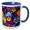 Blue/White, variant on 3drose, Pretty Colorful Pansy Flower Pattern, 11oz Two-tone Black Mug
