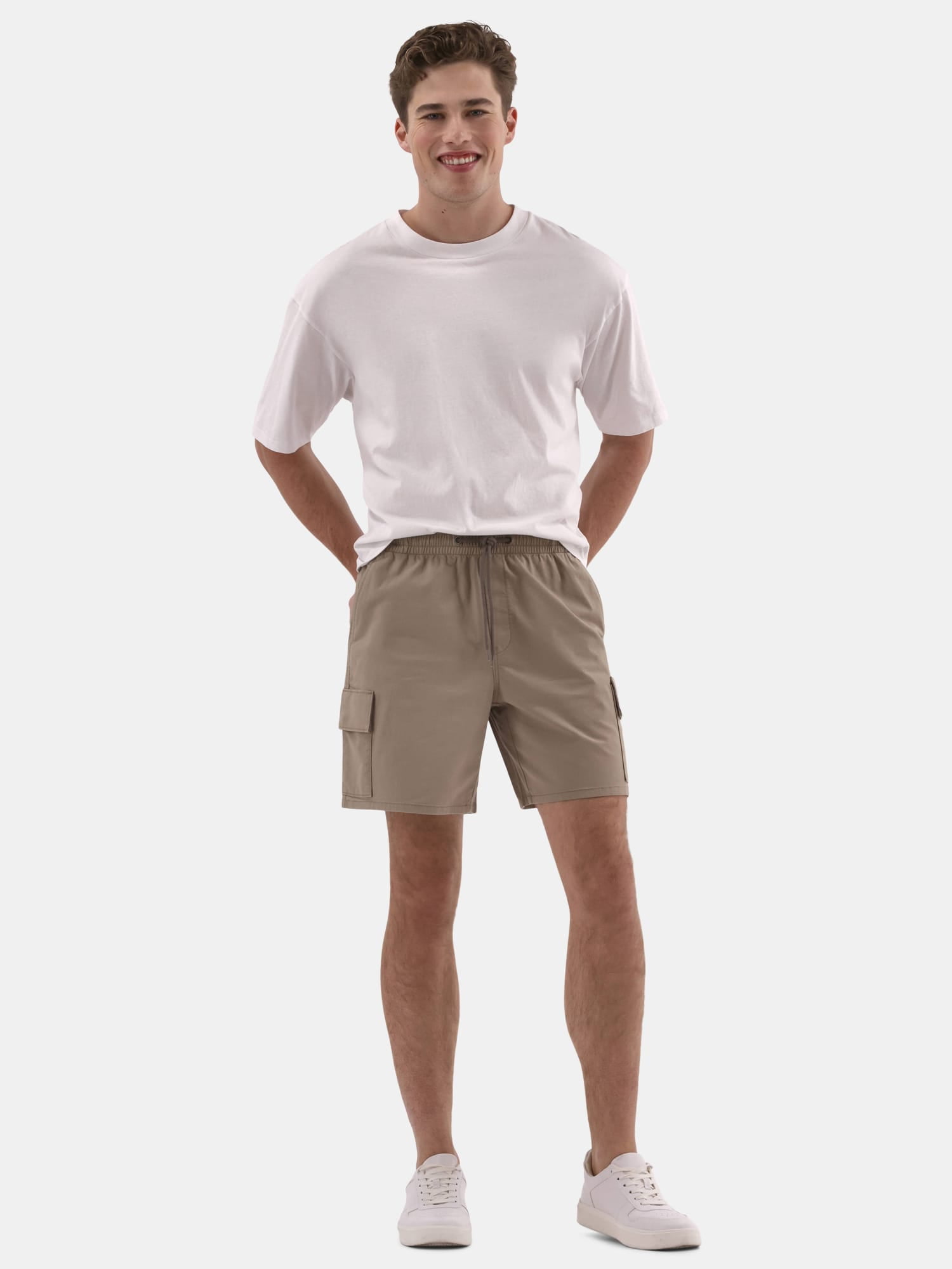 No Boundaries Men's & Big Men's Twill Cargo Shorts, 7" Inseam, Sizes XS-5XL