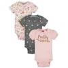 Gerber Baby Girls Onesies® Brand Bodysuits, 3-Pack