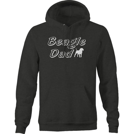 Beagle Dad Dog Puppy Pet Parent Hoodie for Big Men 3XL Dark Grey