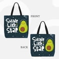 thumbnail image 3 of Naloa Avocado in Space1 Tote Bag for Women, Foldable Tote Bag With Zipper, Large Shoulder Bag, Top Handle Handbag for Travel, Work, Shopping, 3 of 9