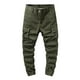 thumbnail image 2 of Pantalones largos de moda para hombre, casuales, de color sólido, cargo, con bolsillos y cremallera, cintura elástica, pantalones largos de algodón para hombre., 2 of 9