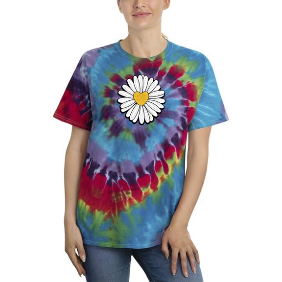 Whoopsie Daisy Heart Core Tie Dye Spiral Women -Image by Shutterstock, Female Medium