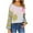 Yellow, variant on Women's Floral Sweater Crewneck Long Sleeve Color Block Knit Pullover Tops Yellow XL