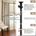 thumbnail image 3 of IHOMEPARK Room Divider Curtain Rods No Drilling Ceiling to Floor, Adjustable Heavy Duty Tension Rod for Room Separation Bedroom Rental，28-171inch(W) 4-10ft(H)（Matte Black）, 3 of 7