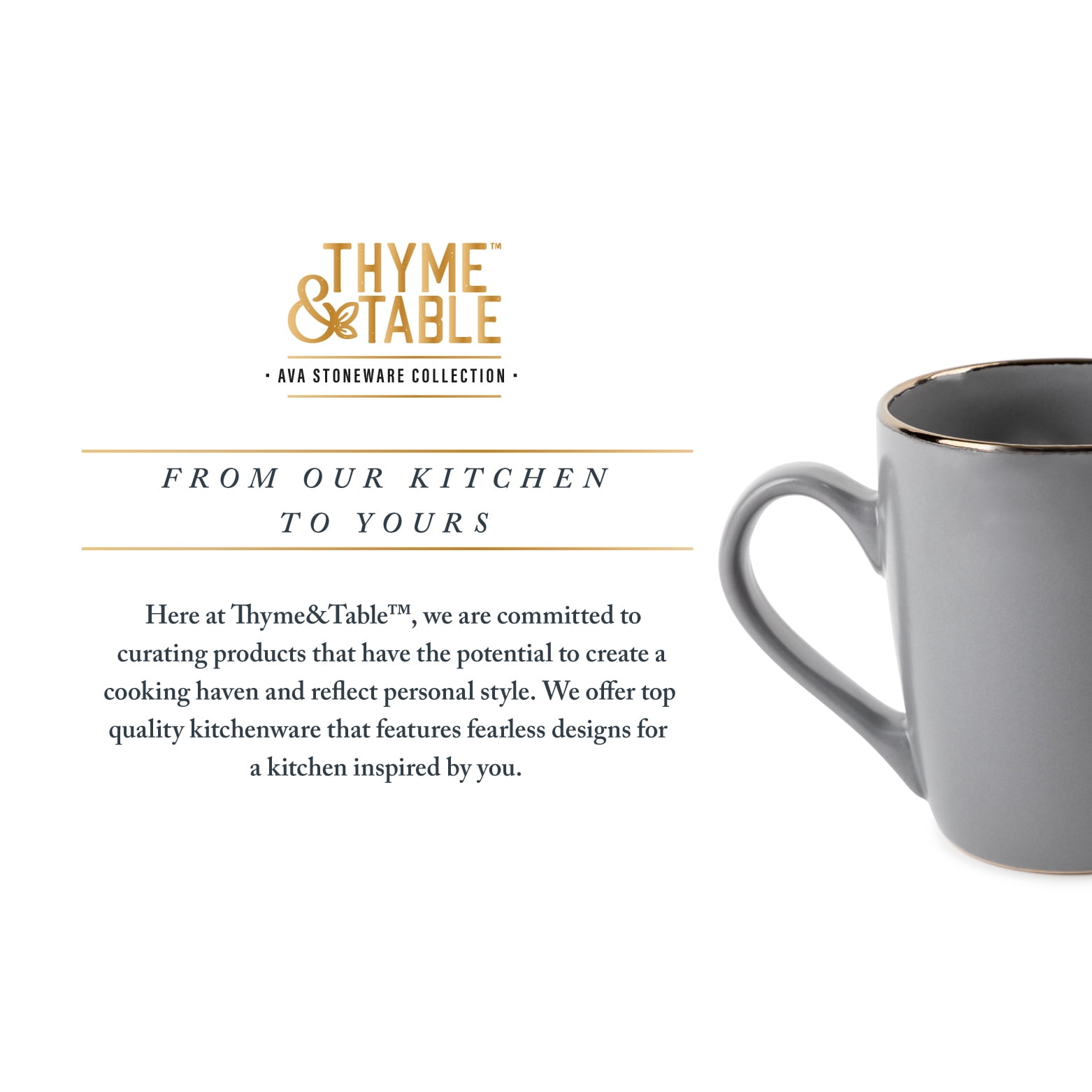 (2 pack) Thyme & Table Stoneware Mug, Ava Collection