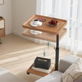 thumbnail image 5 of Adjustable Height Sofa Tray Table for Couch,360°Swivel TV Tray for Small Spaces,C Table End Table with Wheels for Eating, Livingroom, Bedroom, Sofa-Wood,15.8" X 11.8" X 31.5", 5 of 6