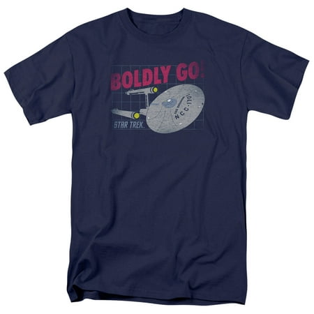 Star Trek Original Series Enterprise Boldly Go! Adult T-Shirt Tee